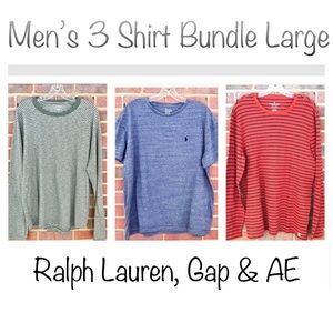 Men’s 3 Shirt Lot Bundle Size Large